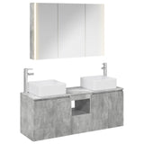 Bathroom Cabinet Set 4 pcs Concrete Grey Engineered Wood 3406386