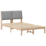 Bed frame Brown and light grey 120 x 200 cm Solid pine wood 878749