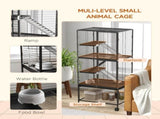 Rolling Chinchilla Cage, Small Animal Cage for Ferrets w/ Three Doors, Storage, Shelf, Tray Tray, T3398P350097