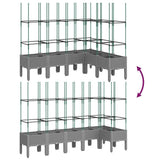Garden Planter with Trellis Light Grey 160x120x142.5 cm PP 367967