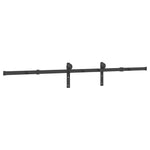 Sliding Door Hardware Kit 200 cm Steel Black 4009713