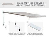 3.5Lx2.5M Retractable Manual/Electric Awning-Cream White/White T3398P320079