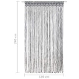 323993 Macrame Curtain Anthracite 140x240 cm Cotton