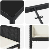 Garden Dining Set 9 pcs Black Poly Rattan 3380716
