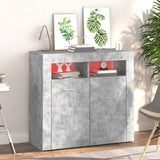 Sideboard with LED Lights Concrete Grey 80x35x75 cm 804332