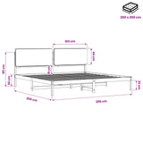 Bed Frame with Upholstered Headboard Natural and Dark Grey 3405050