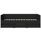 Daybed Black Engineered wood 90x200cm mattress size 3280819