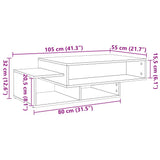 Coffee Table Artisan Oak 105x55x32 cm Engineered Wood 856671