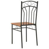 7 Piece Dining Set MDF and Steel Brown 281401