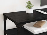 TV Cabinet Black Oak 200 x 30 x 50 cm Engineered Wood and Iron 881293