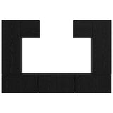 TV Cabinet Set Wall-mounted 7 pcs Black Oak Engineered Wood 3393136