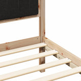 Bed Frame with Headboard Black 200 x 200 cm Solid Pine Wood 3394240
