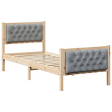 Bed Frame with Headboard Light Grey 80 x 200 cm Fabric 878429