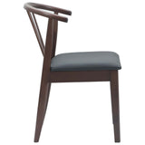Dining Chair 2 pcs Light Brown and Black Solid Rubberwood 42020394