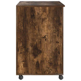 Desk with Wheels Smoked Oak 91 x 50 x 77 cm Engineered Wood 869534