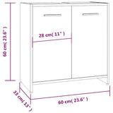 Bathroom Cabinet Smoked Oak 60x33x60 cm Engineered Wood 815525