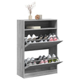 Shoe Cabinet with 2 Flip-Drawers Grey Sonoma 80x34x116 cm 3214411