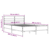 Bed Frame Grey Sonoma Engineered wood, metal, plywood 120x200 cm 3280040