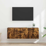 TV Wall Cabinet Wall-mounted 2 pcs Smoked Oak 59.5 x 31 x 40 cm 892340