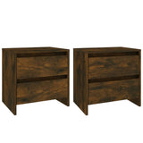 ZNTS Bedside Cabinets 2 pcs Smoked Oak 45x34.5x44.5 cm Engineered Wood 813039