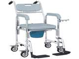 Rolling Shower Wheelchair for Seniors, Bedside Commode Chair with Locking Wheels, Seat, Backrest, T3398P554328