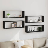 Wall Shelves 4 pcs Black Oak 80 x 15 x 26 cm Engineered Wood 862644