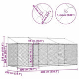 Dog Cage with Roof Silver 600 x 200 x 256 cm Steel and PE 3368302