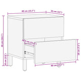 Bedside Cabinet White 40 x 33 x 46 cm Solid Mango Wood 4017862