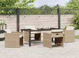 Garden Dining Set 5 pcs Beige Poly Rattan 3380702