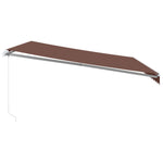 ZNTS Manual Retractable Awning with LED Brown 450x350 cm 3215392