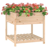 ZNTS Planter with Shelf 82.5x82.5x81 cm Solid Wood Pine 823794