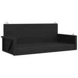 Swing Bench Black 119x56x48 cm Poly Rattan 365625