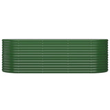 Garden Raised Bed Galvanised Steel 224x80x68 cm Green 318953
