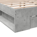 Bed Frame with Drawers without Mattress Concrete Grey 135x190 cm Double 3280772