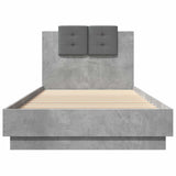 Bed Frame with LED Concrete Grey 80 x 200 cm Engineered Wood 3429666
