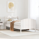 Bed Frame without Mattress White 90x200 cm Solid Wood Pine 3306985