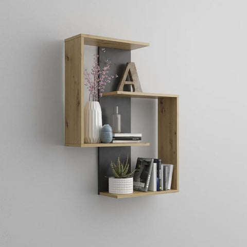 ZNTS FMD Wall-mounted Reversed Shelf Artisan Oak Matera 429427