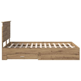 Bed Frame with Drawer Artisan Oak 140 x 190 cm Engineered Wood 3409648