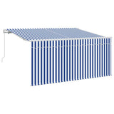 Retractable Awning Retractable Blue and White 300 x 200 cm 3329489