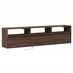 TV Wall Cabinet with LED Brown Oak 180x31x45 cm 3307946