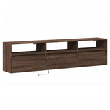 TV Wall Cabinet with LED Brown Oak 180x31x45 cm 3307946