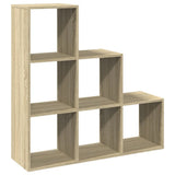 Room Divider Bookcase 3-Tier Sonoma Oak 99x29x99 cm Engineered Wood 857960