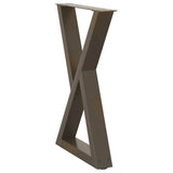 Dining Table Legs 2 pcs Natural Steel 50x cm Steel 4012719