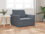 Folding Sofa Bed Dark Grey 74 x 77 x 81 cm Velvet 42030487