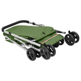 Folding Dog Stroller Green 100x49x96 cm Linen Fabric 172204
