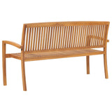Garden Bench Teak Fine sanded teak hardwood 159cm Stackable 49389