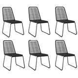 7 Piece Garden Dining Set Black 3156505