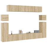 8 Piece TV Cabinet Set Sonoma Oak Engineered Wood 3079040