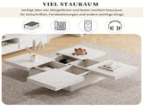 Modern square coffee table with marble look, Centre Tea Table with 4 Sliding Drawers, Coffee End N605P375112W