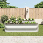 Garden Raised Bed 320x80x81 cm Galvanised Steel Silver 45512